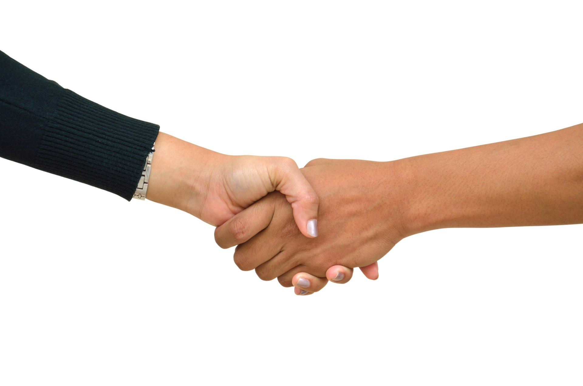 Two people shaking hands after reaching an uncontested divorce agreement